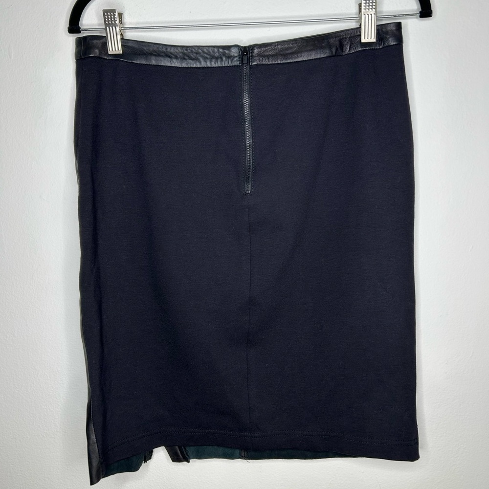Nordstrom Trouvé leather black pencil skirt front-side zipper size 6 - Picture 4 of 7